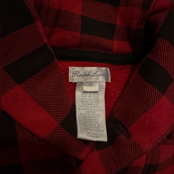 Ralph Lauren fleece Plaid Shawl Coverall one piece footie - Picture 3 of 4